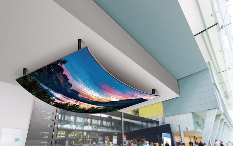LG應用OLED可撓式面板技術的Open Frame。(圖：LG提供)