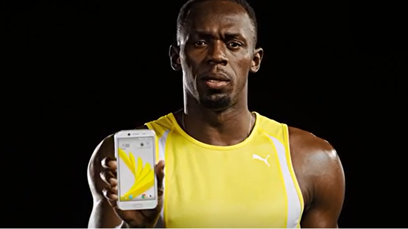 連續三屆奧運金牌得主Usain Bolt代言HTC Bolt。(圖取自You Tube)