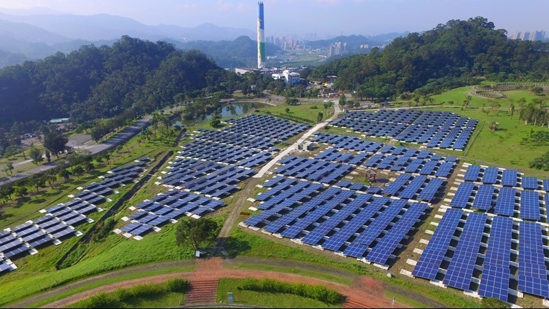 台北能源之丘福德坑環保復育園區太陽光電系統啟用。(圖：大同提供)