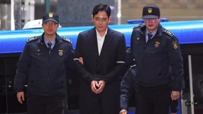 三星太子李在鎔涉行賄，一旦罪成，恐面臨長達20年監禁。  (圖：AFP)