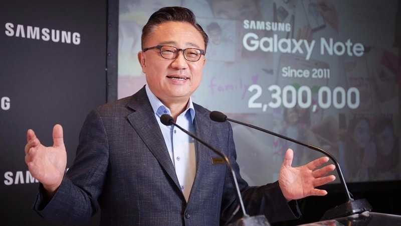 三星行動通訊事業部總裁高東真透露Note8上市快了。(圖：三星提供)