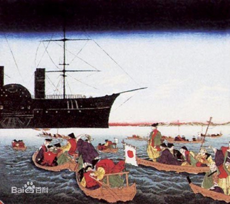 黑船來航 (圖片來源：百度百科)
