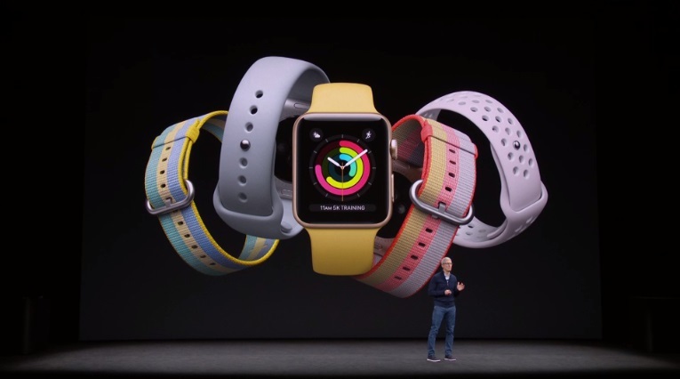 ▲蘋果在發表會上公開第三代Apple Watch。（圖／翻攝自影片）