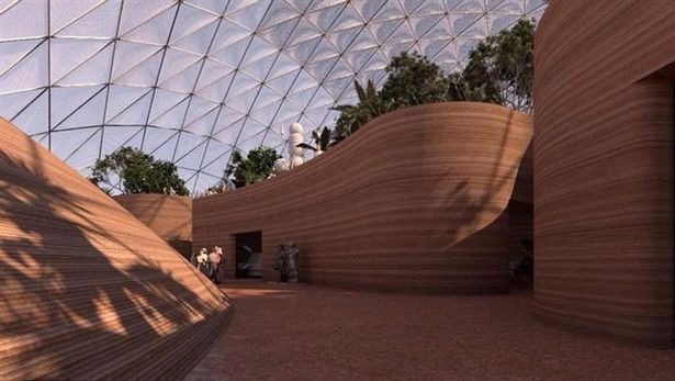 杜拜的火星城，還將建立一個博物館，牆壁用的材質是阿拉伯沙漠的土壤，利用3D技術打造而成。(圖：取材自杜拜政府媒體辦公室)