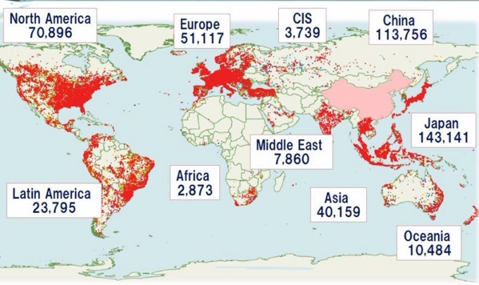 小松車輛全球使用數據 / 圖：小松公司