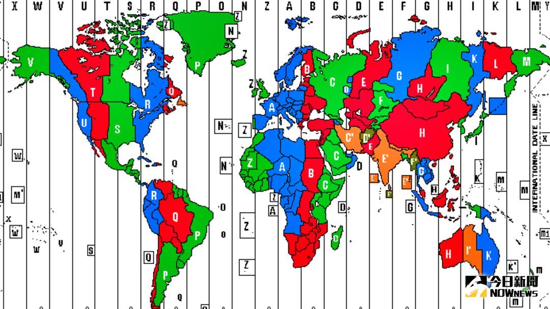 ▲台灣時區如果刻意加快１小時比照日本，有官員表示，可能造成與「同經度」的「新南向國家」溝通困擾。（圖／翻攝時區圖 , 2017.10.20）