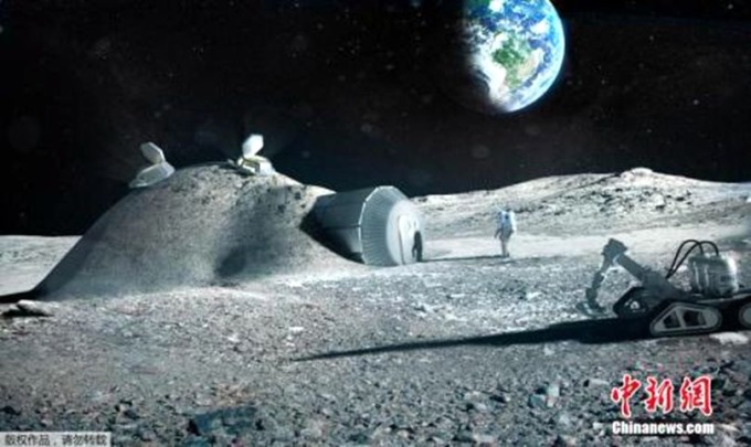 歐洲航天局發佈的3D打印月球基地效果圖。 （圖：中新網）