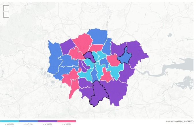 彭博社統計倫敦房價變化