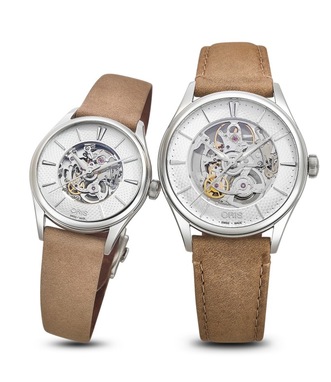 雋永的Artelier鏤空對錶搭配永續皮革錶帶，讓戀人傾訴真心意，亦對環境永續發展盡一份心力