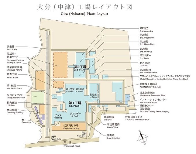 大發九州的大分工廠平面圖 （圖：翻攝自大發九州官網）