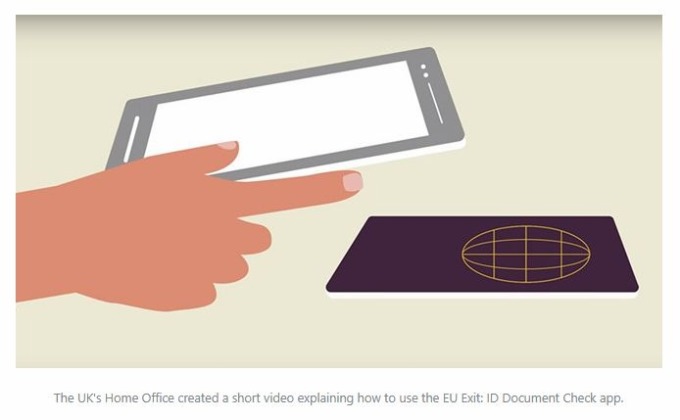 英國政府發布短片來解釋如何使用Eu exit進行身分驗證（圖:Apple Insider）