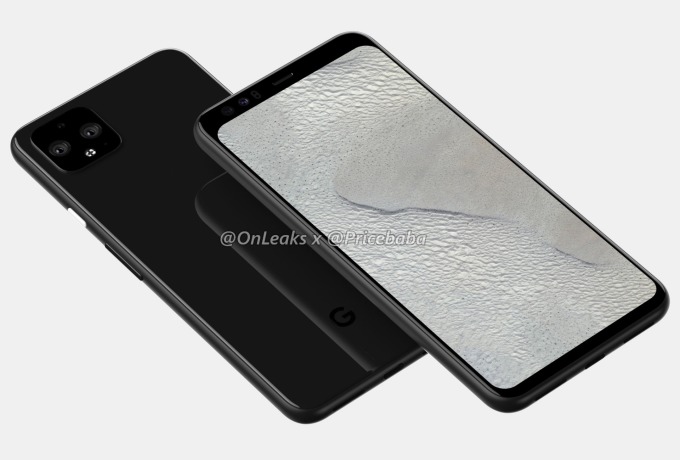 醉心释出的图片中能见 Pixel 4 XL 手机上出现“高额头”(图片:翻摄自 OnLeaks 与 Pricebaba)