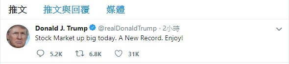 (圖片:翻攝川普推文)