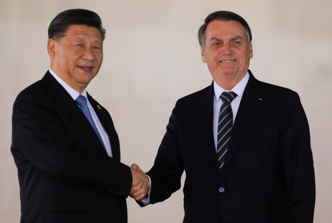 中國國家主席習近平與巴西總統波索納洛 (圖片: AFP)