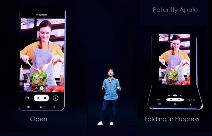 三星掀蓋式手機概念影像 (圖片: patentlyapple.com)