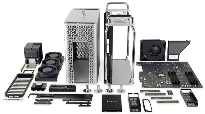 Mac pro 拆解圖(圖片:iFixit)