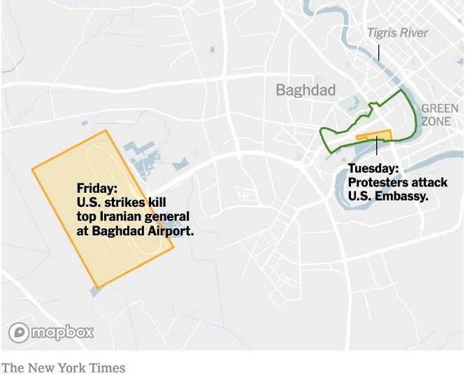 美軍空襲地點　圖片來源：New York Times