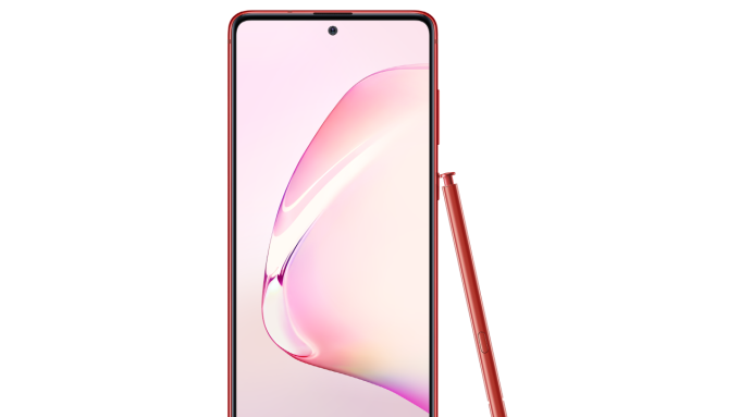 三星 Galaxy Note10 Lite 星環紅。(圖:台灣三星提供)