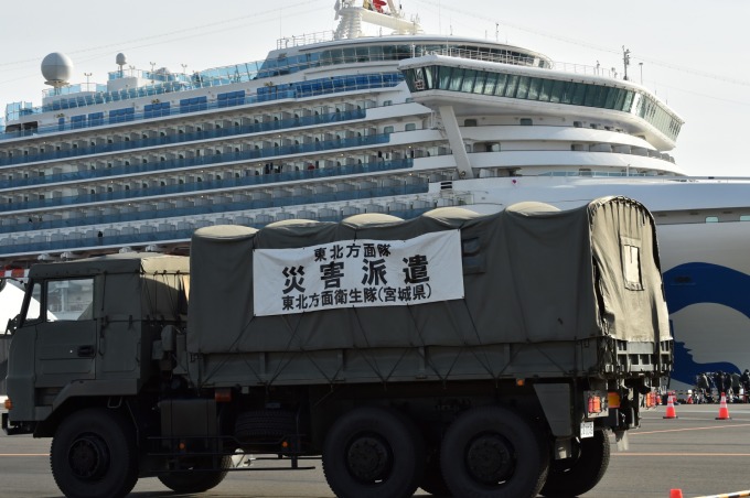 發生武漢肺炎群聚感染的鑽石公主號 (圖片:AFP)