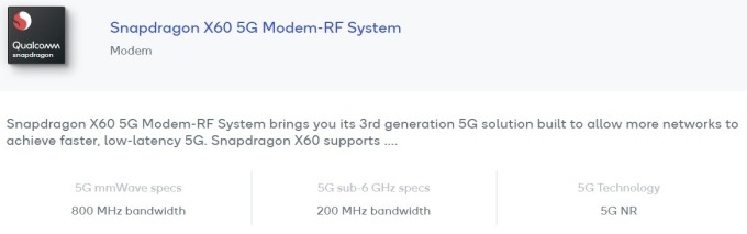 高通 (QCOM-US) 推出全球首個 5 奈米 5G 基頻晶片 Snapdragon X60 (圖片:高通官網)