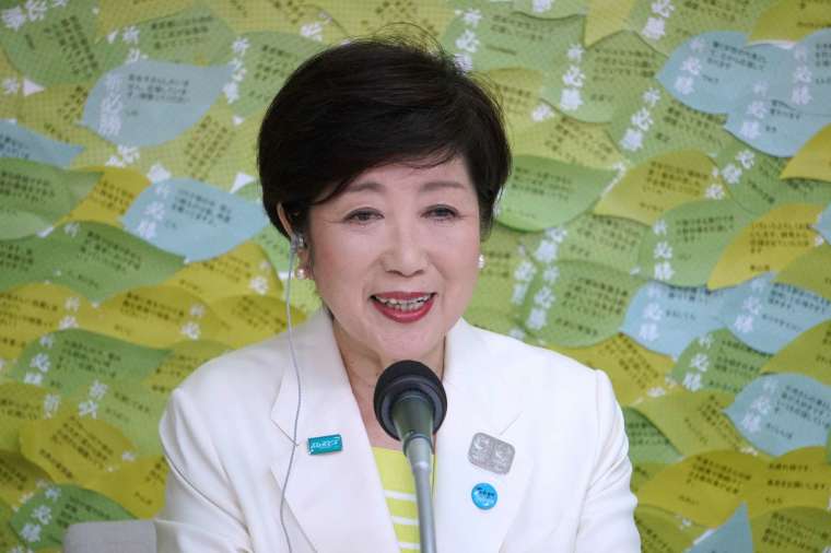 小池百合子 7 月 5 日在東京都知事選舉中高票連任 (圖片:AFP)