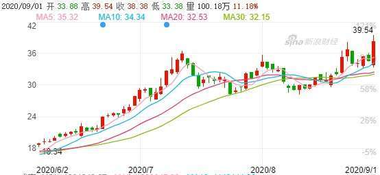 資料來源: 新浪財經, 藍思科技日線走勢