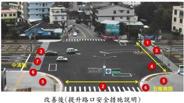 台中清水五權南路人行步道完成改善。(圖：內政部提供)