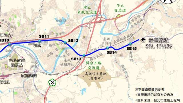 捷運汐東線規劃。(圖：台灣房屋提供)