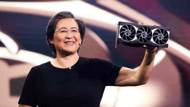 超微總裁暨執行長蘇姿丰發表全新Radeon RX 6000系列顯示卡。(圖：超微提供)