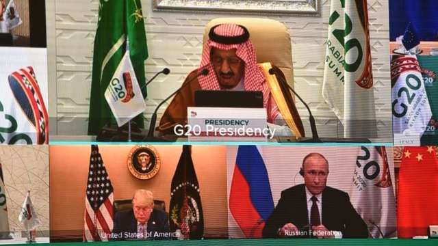 G20峰會召開聚焦疫情 川普在開幕演講時發推文指控選舉詐欺(圖:AFP)