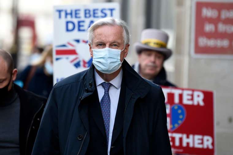 歐盟談判代表 Michel Barnier 將於今 (27 日) 晚前往倫敦 (圖:AFP)