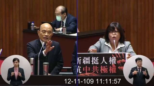 蘇揆今天前往立法院進行施政總質詢。(圖：立法院隨選視訊)