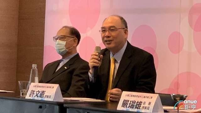 工具機暨零組件公會理事長許文憲(中)、上銀集團總裁卓永財(左)。(鉅亨網記者林薏茹攝)