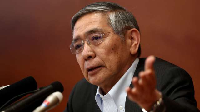 黑田東彥進官邸報告:貨幣寬鬆將長期施行 (圖片:AFP)