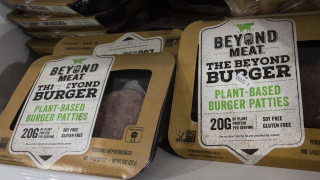 超越肉類擴大與中國肯德基合作 推出辣味人造牛肉捲 激勵股價大漲5% (圖片:AFP)