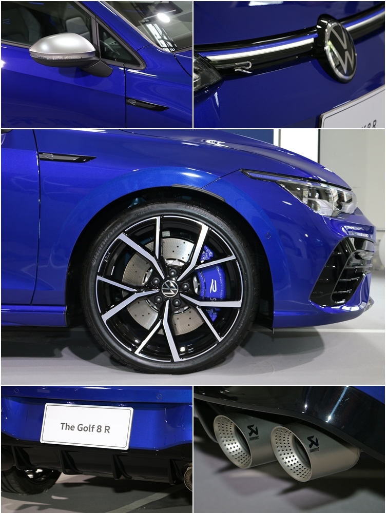 本次展示的Golf R為台灣福斯向德國原廠商借的車型，車尾已安裝Akrapovic鈦合金排氣管。