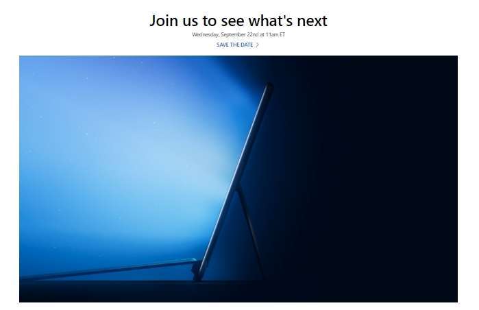 新一代 Surface Pro 預計會成為當日發表會的主角 (圖片：微軟推特)