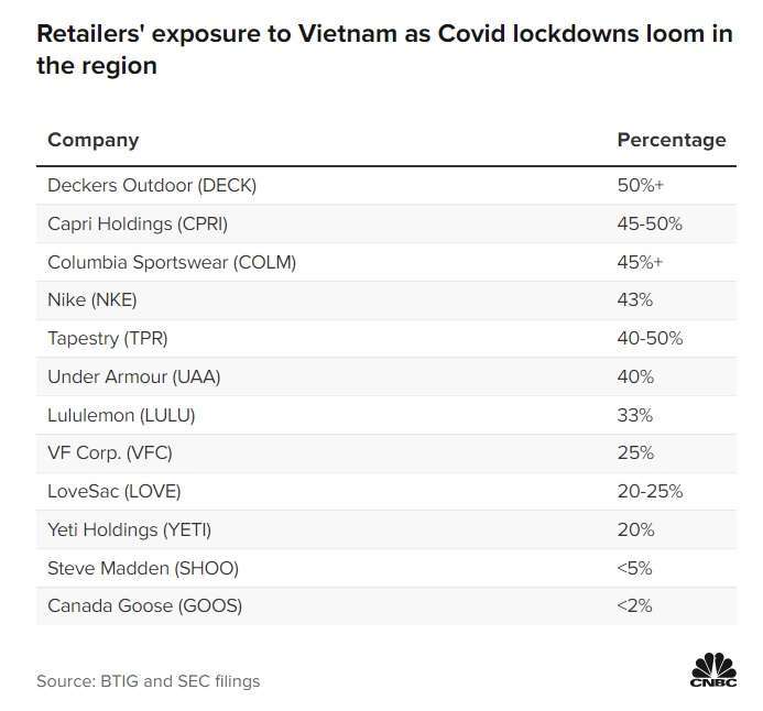 大型零售商的越南業務比重。表取自 CNBC