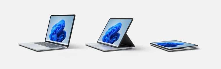 微軟 Surface Laptop Studio 螢幕可調整成不同角度。(圖片來源:Microsoft)