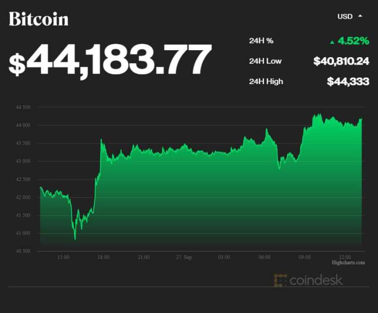 比特幣價格 (圖表取自 coindesk)