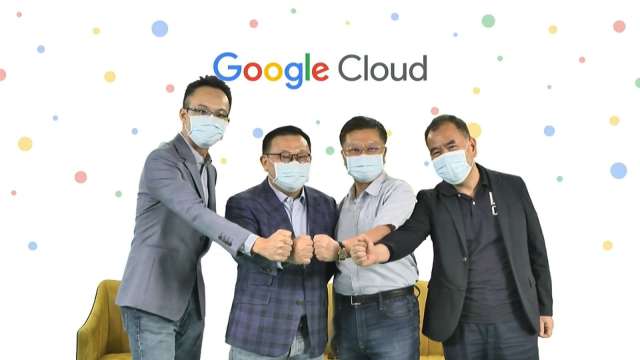 左起為Google Cloud 客戶解決方案經理林書平、Google Cloud 台灣總經理謝良承、樺漢董事長朱復銓、樺漢總經理蔡能吉。(圖：Google Cloud提供)