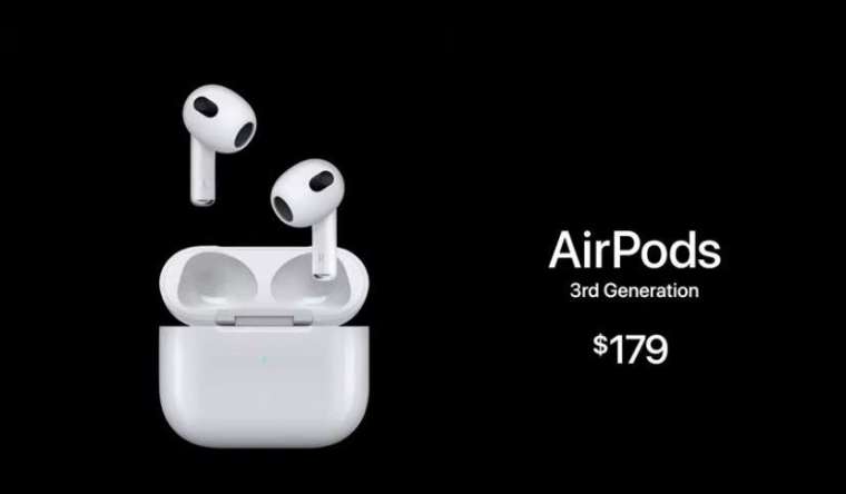 蘋果新推出 AirPods 3。（圖片來源：Apple）