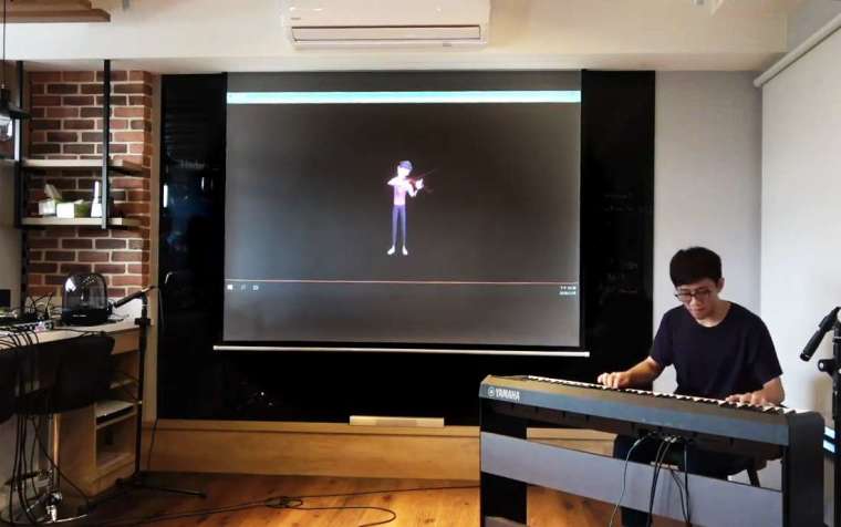蘇黎與研究團隊公開展示真人音樂家與虛擬音樂家的合奏。 圖│蘇黎（虛擬音樂家 Virtual Musician）