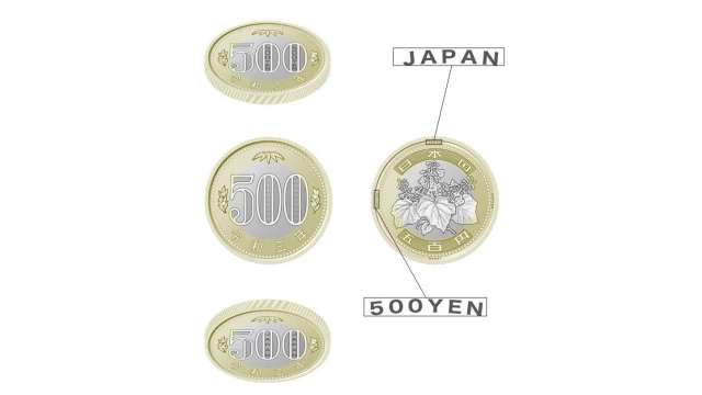 日本正式發行全新500日圓 舊硬幣照常流通 (圖片：日本財務省)