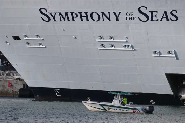 全球第一大遊輪海洋交響樂號傳出疫情 (圖片：AFP)