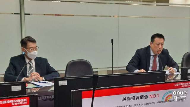 日盛越南機會基金經理人林明輝(右)、 日盛投信投資研究管理處副總高子敬(左)。（圖擷自線上記者會直播）