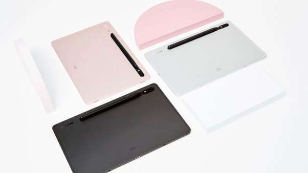 三星推出的三款新平板Galaxy Tab S8、S8+ 、S8 Ultra。（圖片來源：三星）