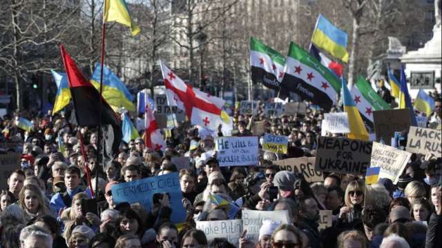 全球反戰抗議持續(圖:AFP)