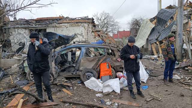 遭俄軍轟炸後的烏克蘭一景 (圖片:AFP)