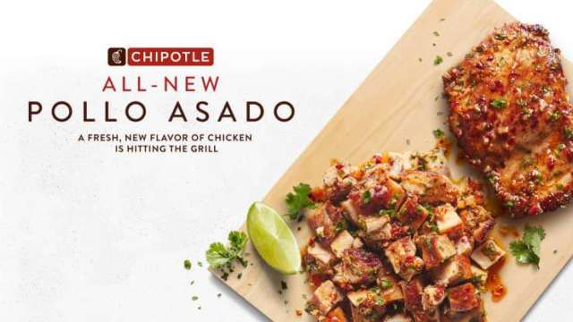 Chipotle Mexican Grill限時推出新菜單選項pollo asado。（圖：Chipotle Mexican Grill）